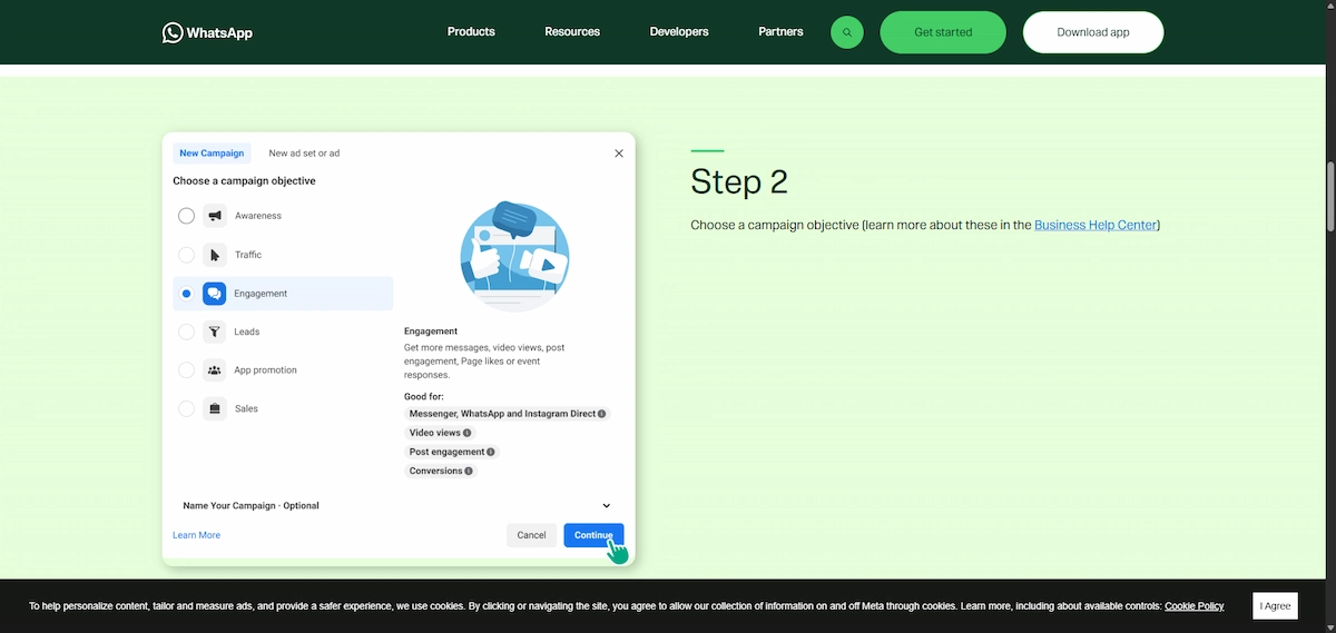 2. Download the WhatsApp Business app and register a business number
