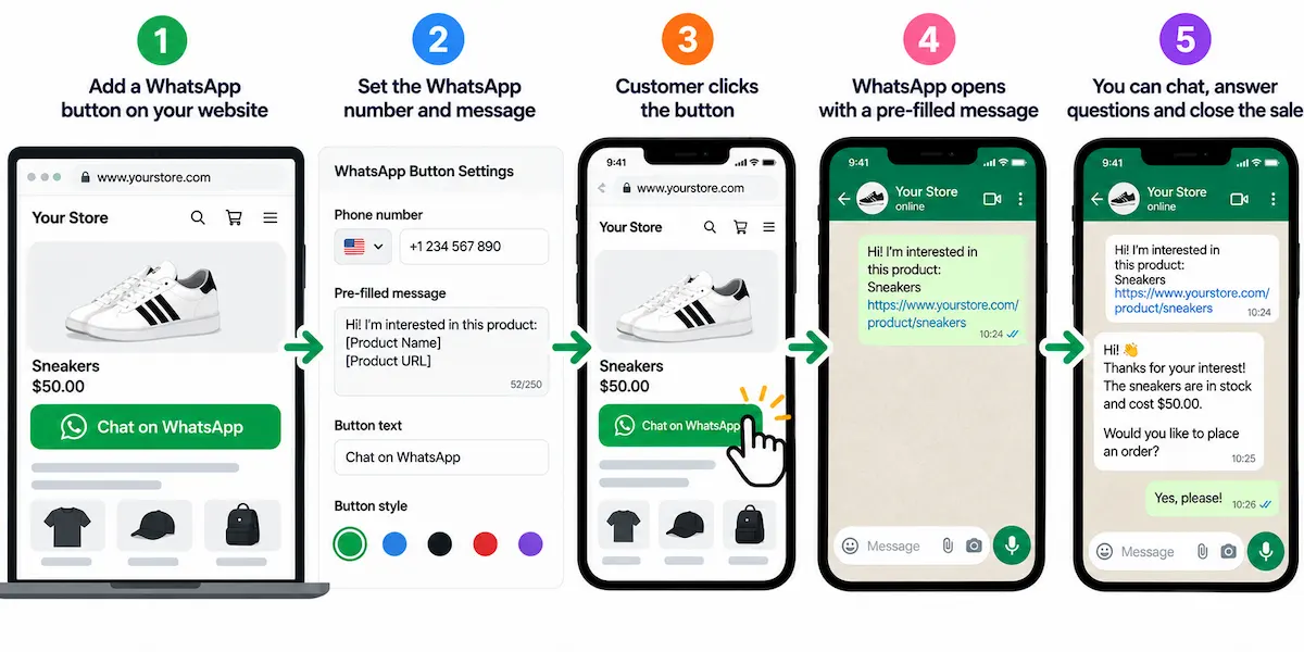 Connect WhatsApp to your website or online store